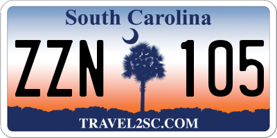 SC license plate ZZN105