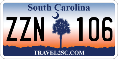 SC license plate ZZN106