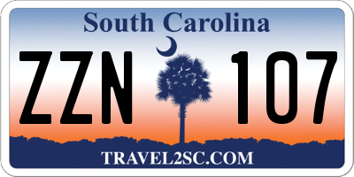 SC license plate ZZN107