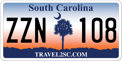 SC license plate ZZN108