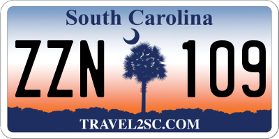 SC license plate ZZN109