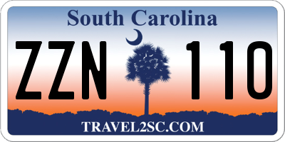 SC license plate ZZN110