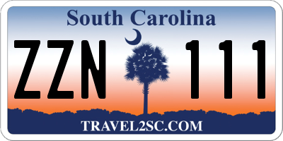 SC license plate ZZN111
