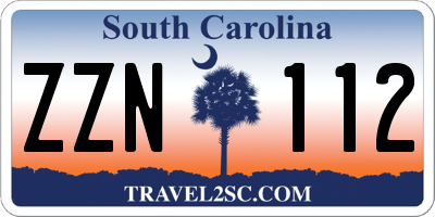 SC license plate ZZN112