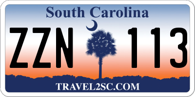 SC license plate ZZN113