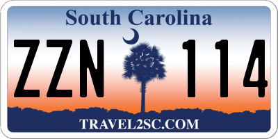 SC license plate ZZN114