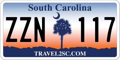 SC license plate ZZN117