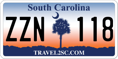 SC license plate ZZN118