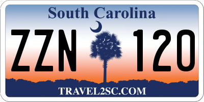 SC license plate ZZN120