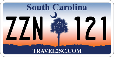 SC license plate ZZN121