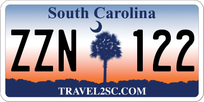 SC license plate ZZN122