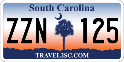 SC license plate ZZN125