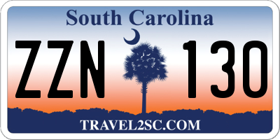 SC license plate ZZN130