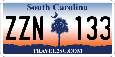 SC license plate ZZN133