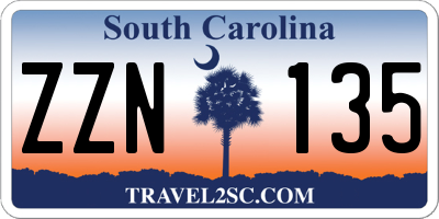 SC license plate ZZN135