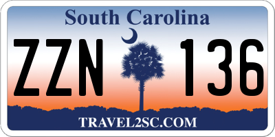 SC license plate ZZN136