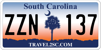 SC license plate ZZN137