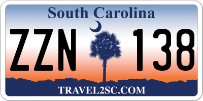 SC license plate ZZN138