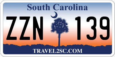 SC license plate ZZN139