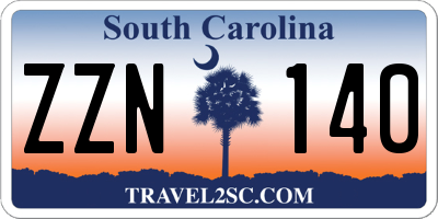 SC license plate ZZN140