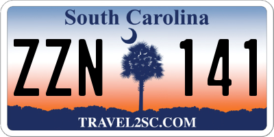 SC license plate ZZN141