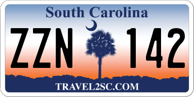 SC license plate ZZN142