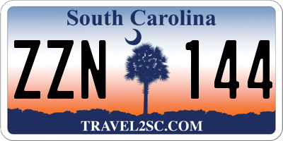SC license plate ZZN144