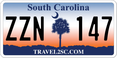 SC license plate ZZN147