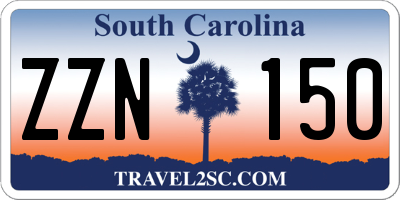 SC license plate ZZN150