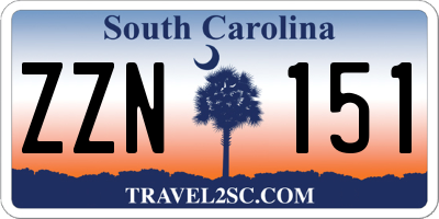 SC license plate ZZN151