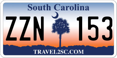 SC license plate ZZN153