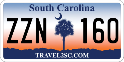 SC license plate ZZN160