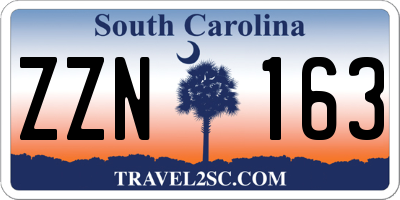 SC license plate ZZN163