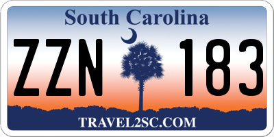 SC license plate ZZN183