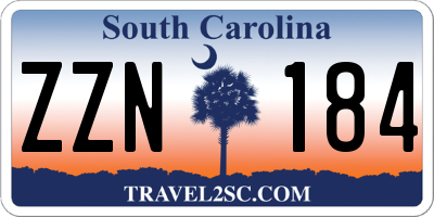 SC license plate ZZN184