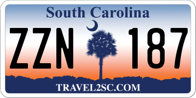 SC license plate ZZN187