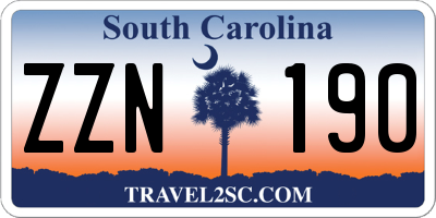 SC license plate ZZN190