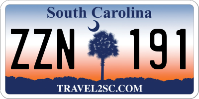 SC license plate ZZN191