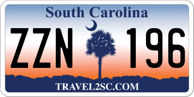 SC license plate ZZN196