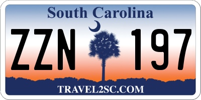 SC license plate ZZN197