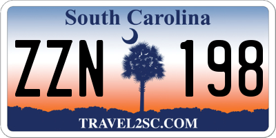 SC license plate ZZN198