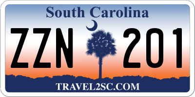 SC license plate ZZN201