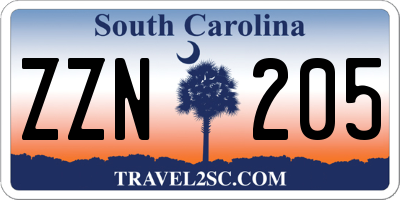 SC license plate ZZN205