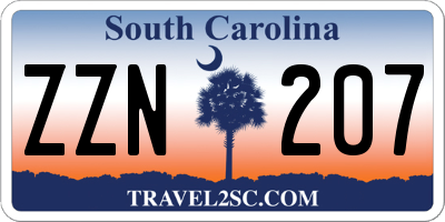 SC license plate ZZN207