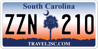 SC license plate ZZN210