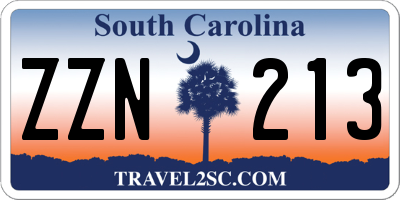 SC license plate ZZN213