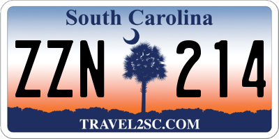 SC license plate ZZN214