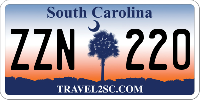 SC license plate ZZN220