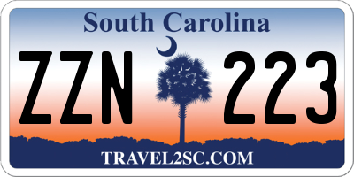 SC license plate ZZN223