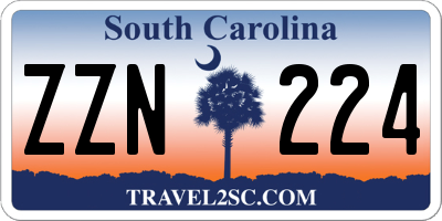 SC license plate ZZN224